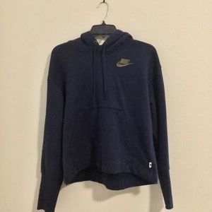Navy Blue NIKE Hoodie with Olive Green Stitching